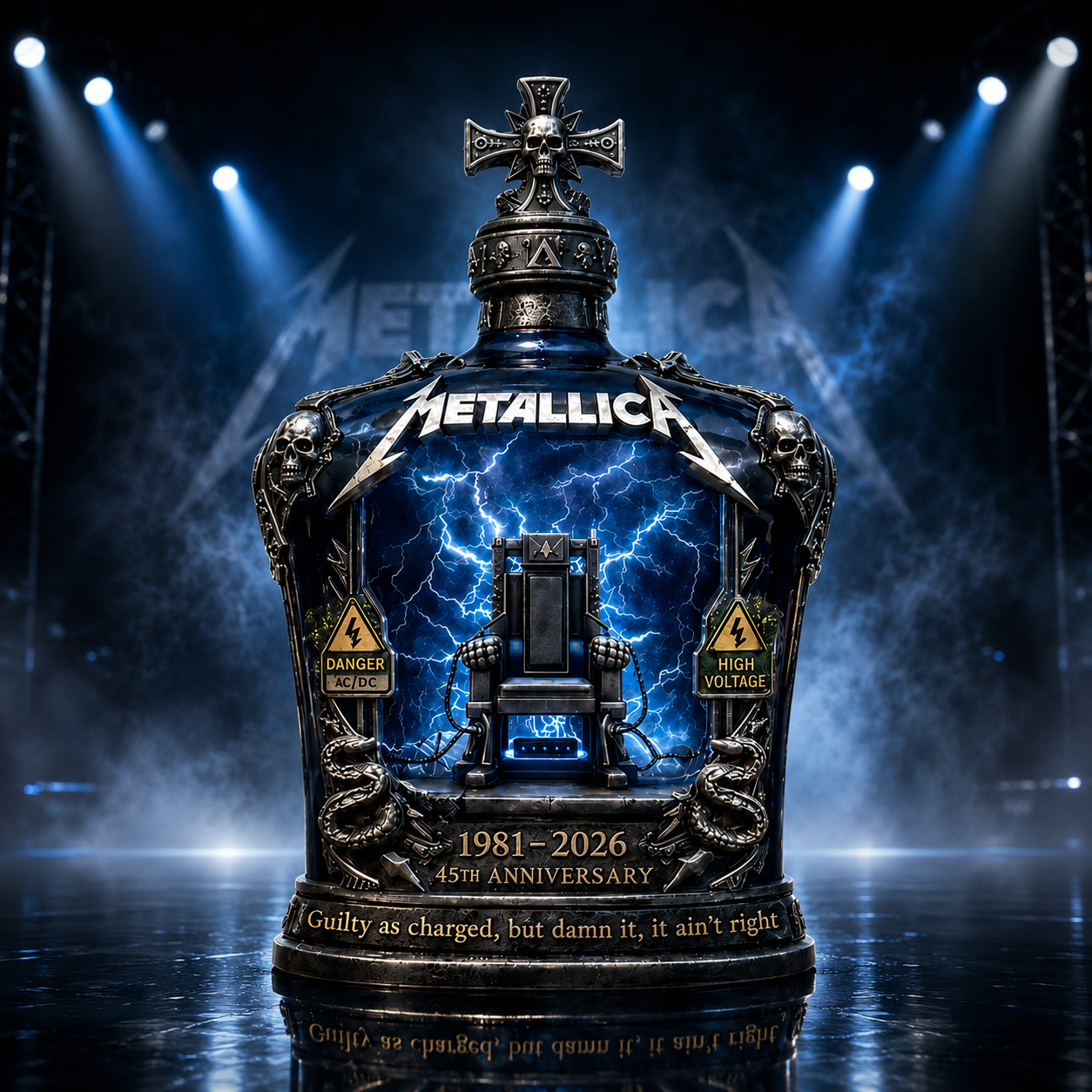 Metallica 45th Anniversary 1981–2026 Whiskey Bottle