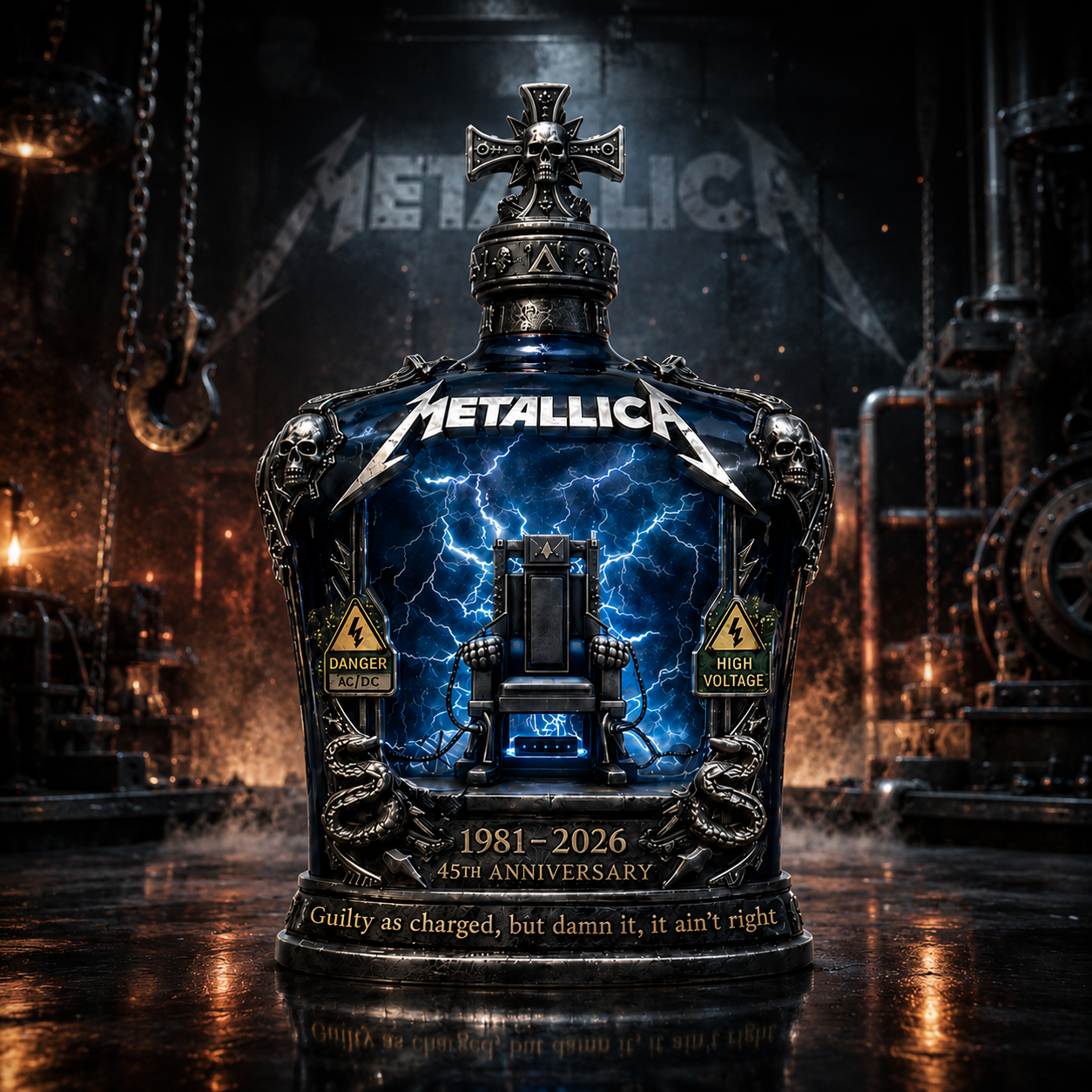 Metallica 45th Anniversary 1981–2026 Whiskey Bottle