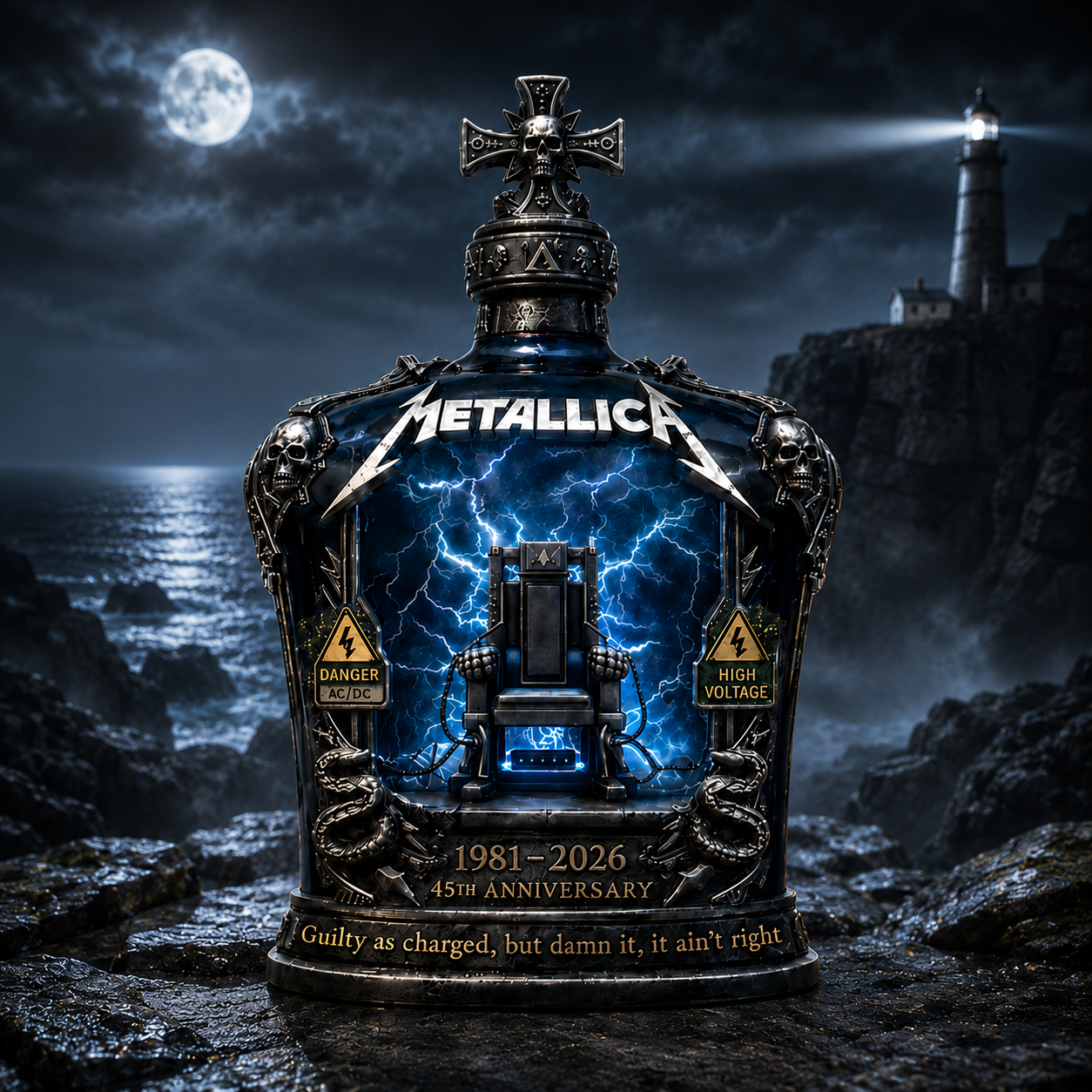 Metallica 45th Anniversary 1981–2026 Whiskey Bottle