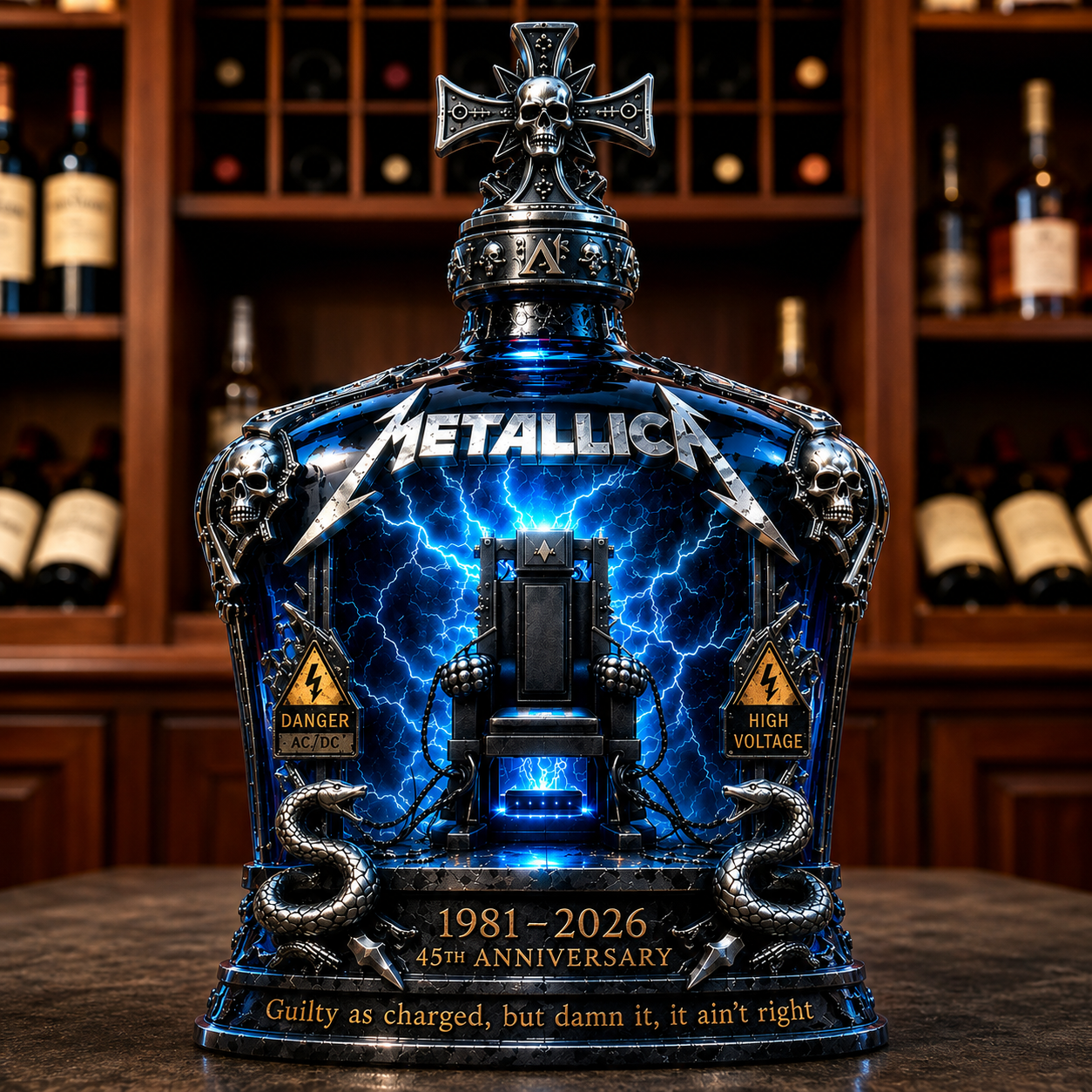 Metallica 45th Anniversary 1981–2026 Whiskey Bottle