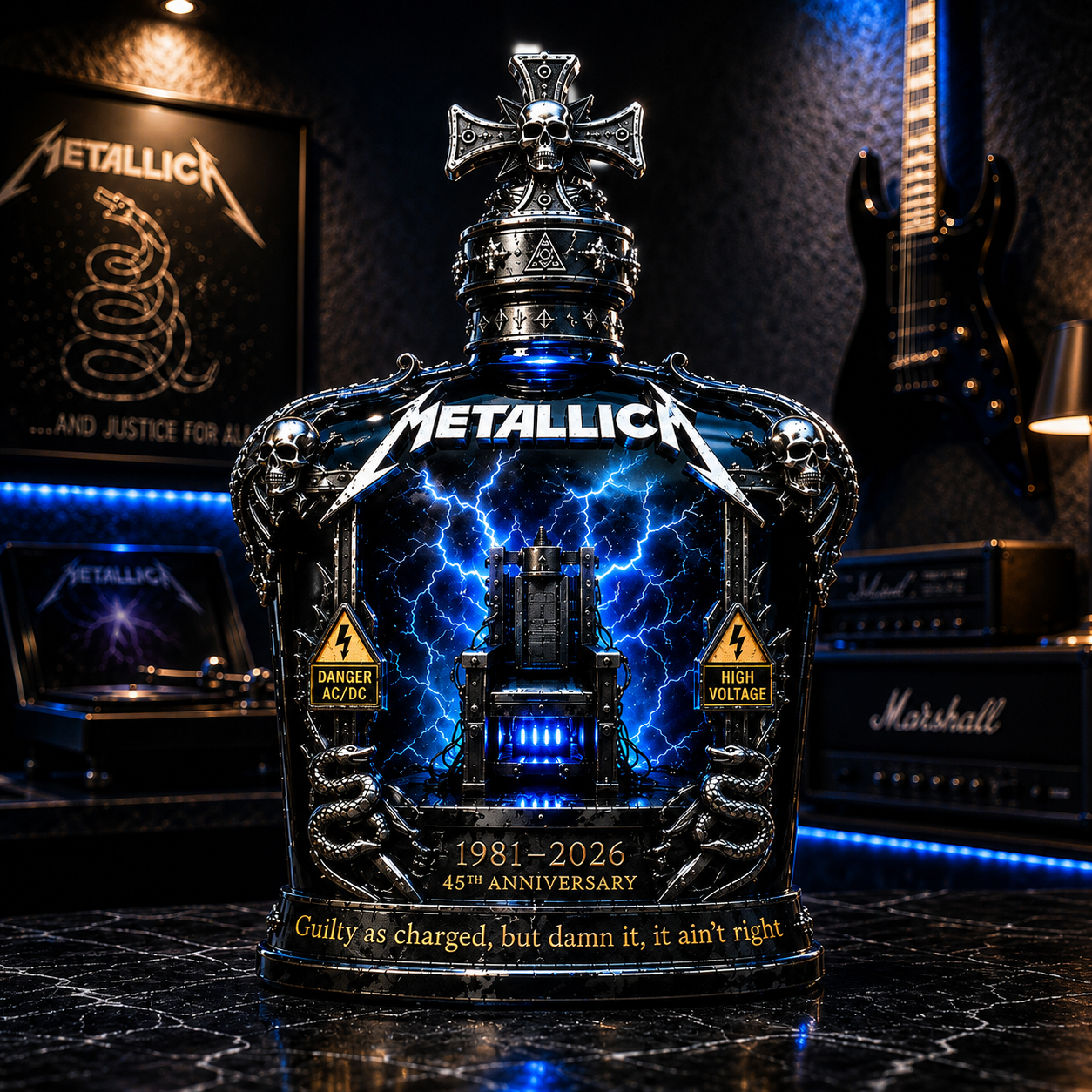 Metallica 45th Anniversary 1981–2026 Whiskey Bottle