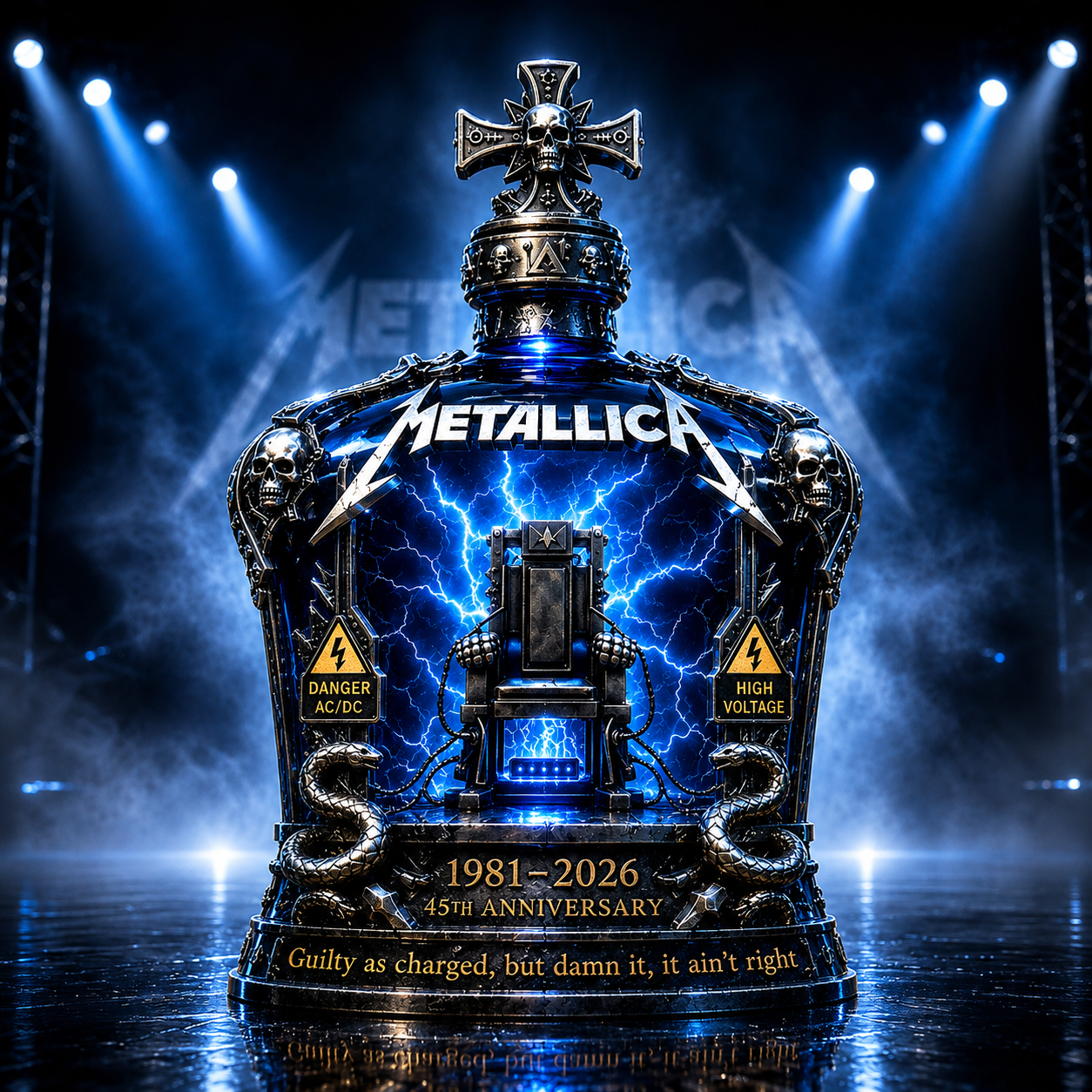 Metallica 45th Anniversary 1981–2026 Whiskey Bottle