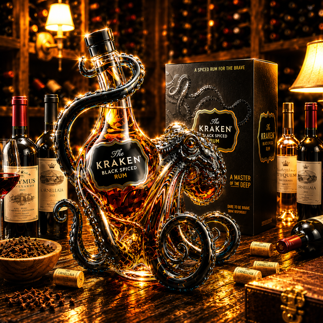 Kraken Black Spiced Rum Bottle