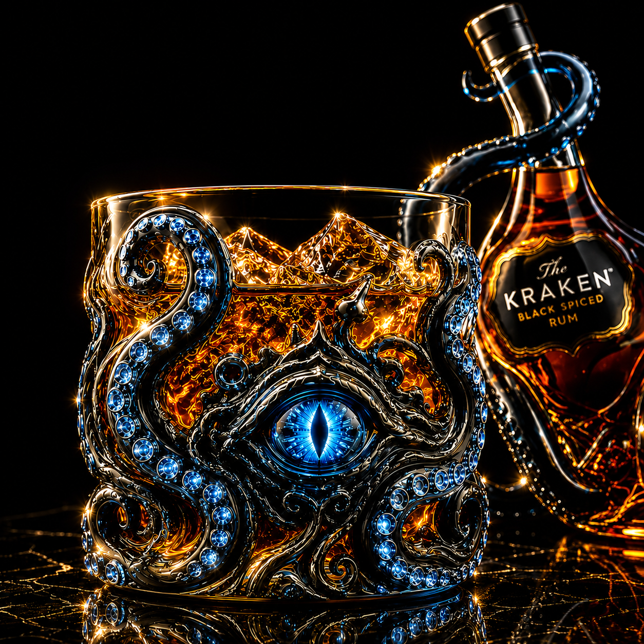 Kraken Black Spiced Rum Bottle