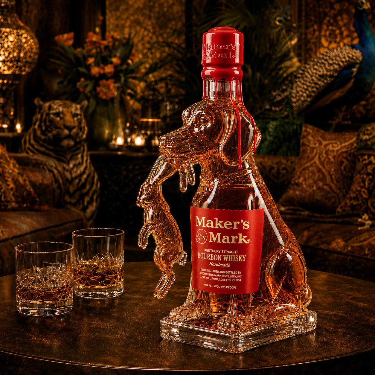 Hunting Dog Whiskey Bottle