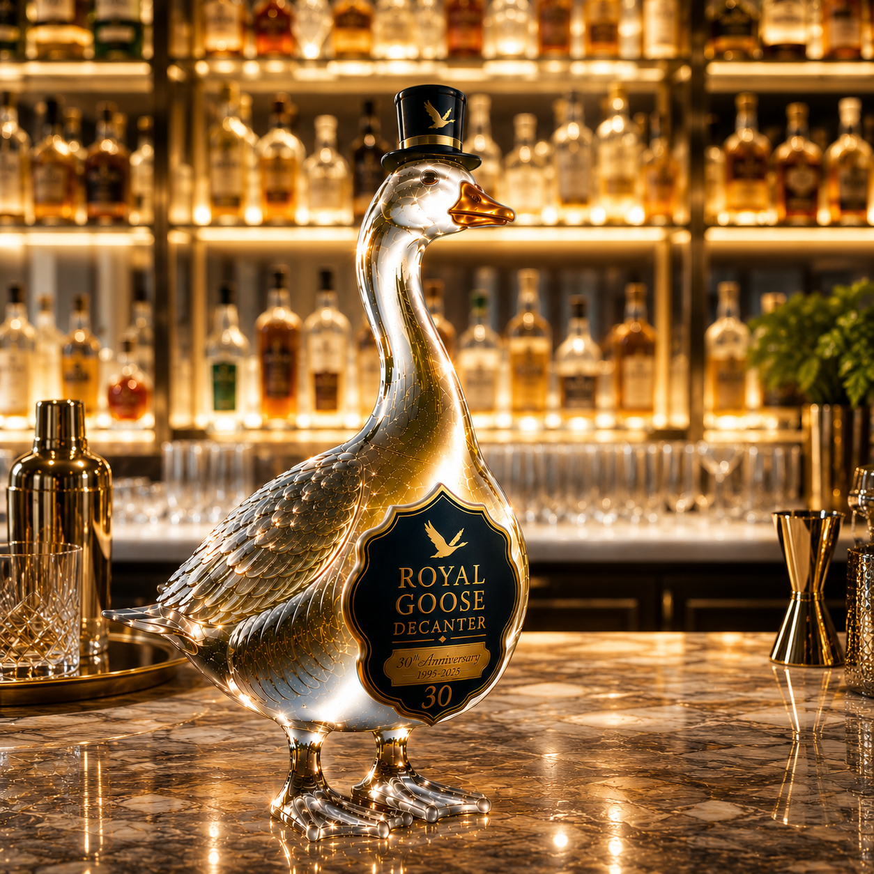 Royal Goose 3D Sculpted Vodka Bottle