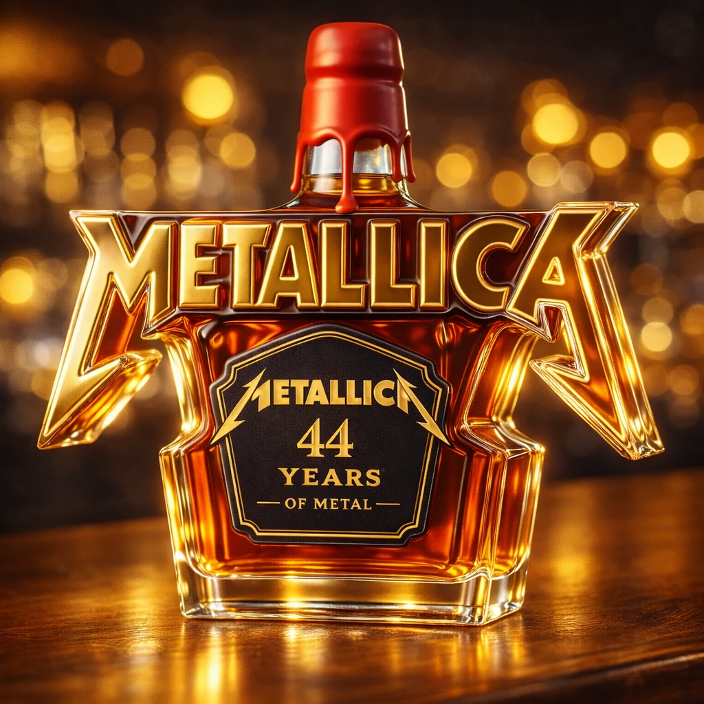 LIMITED EDITION Metallica 44 Years Of Rock Whiskey Bottle
