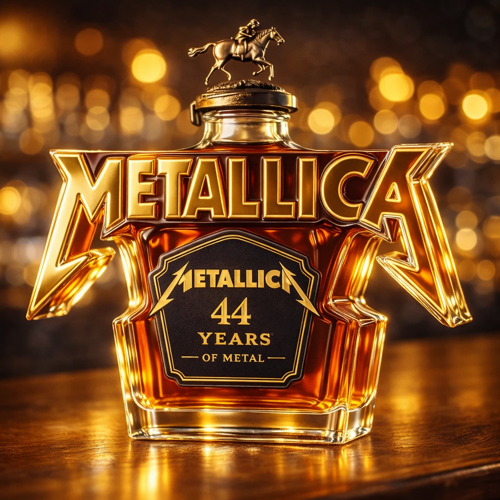 LIMITED EDITION Metallica 44 Years Of Rock Whiskey Bottle