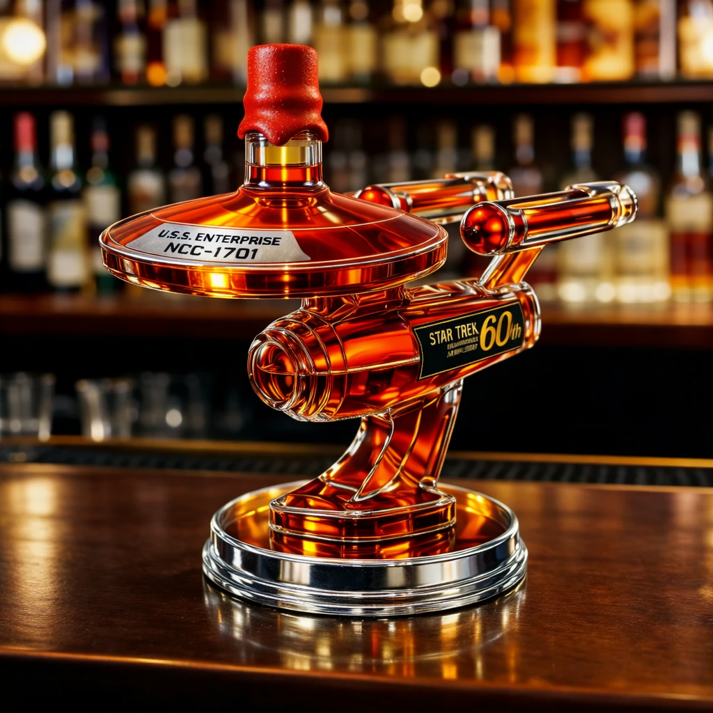 60th Anniversary USS Enterprise Whiskey Bottle