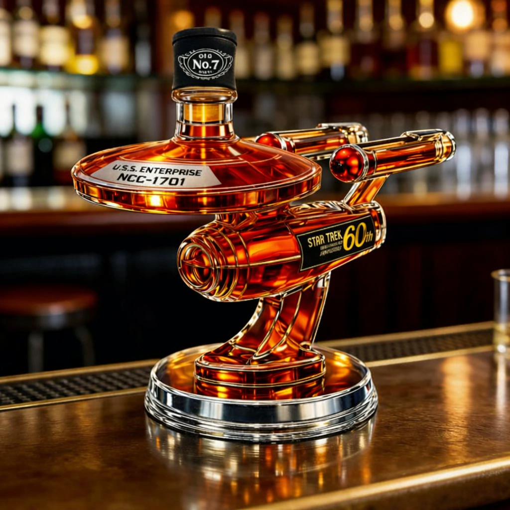 60th Anniversary USS Enterprise Whiskey Bottle