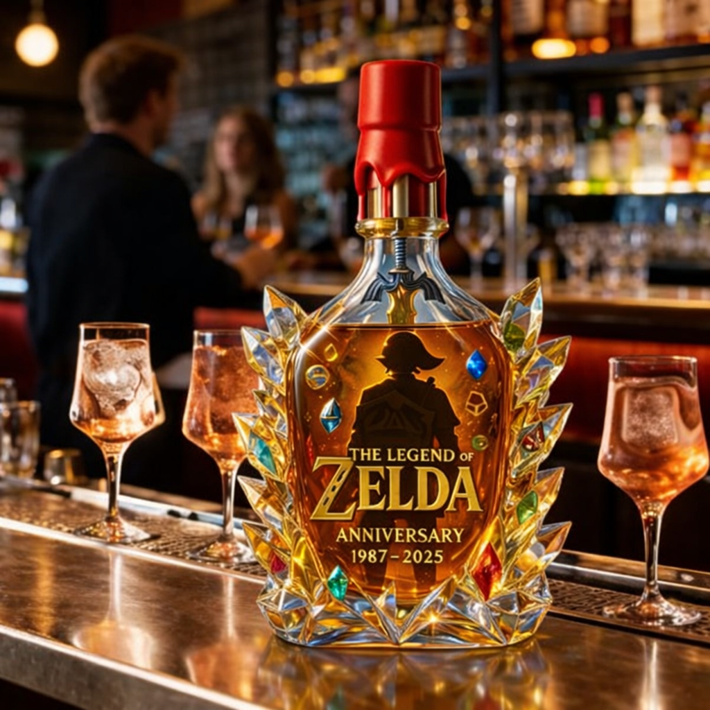 The Dazzling Legend Of Zelda 38th Anniversary 1987-2025 Whisky Bottle