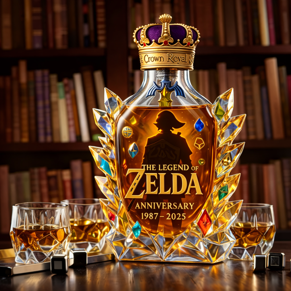 The Dazzling Legend Of Zelda 38th Anniversary 1987-2025 Whisky Bottle