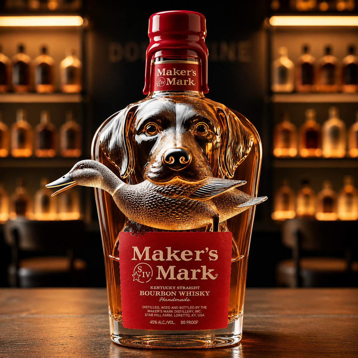 Hunting Dog Whiskey Bottle