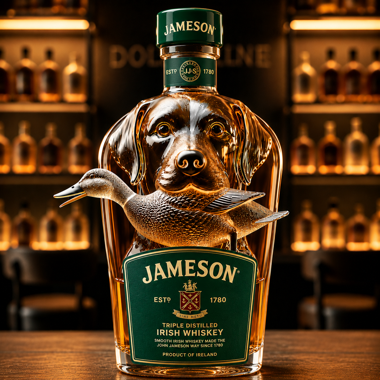 Hunting Dog Whiskey Bottle