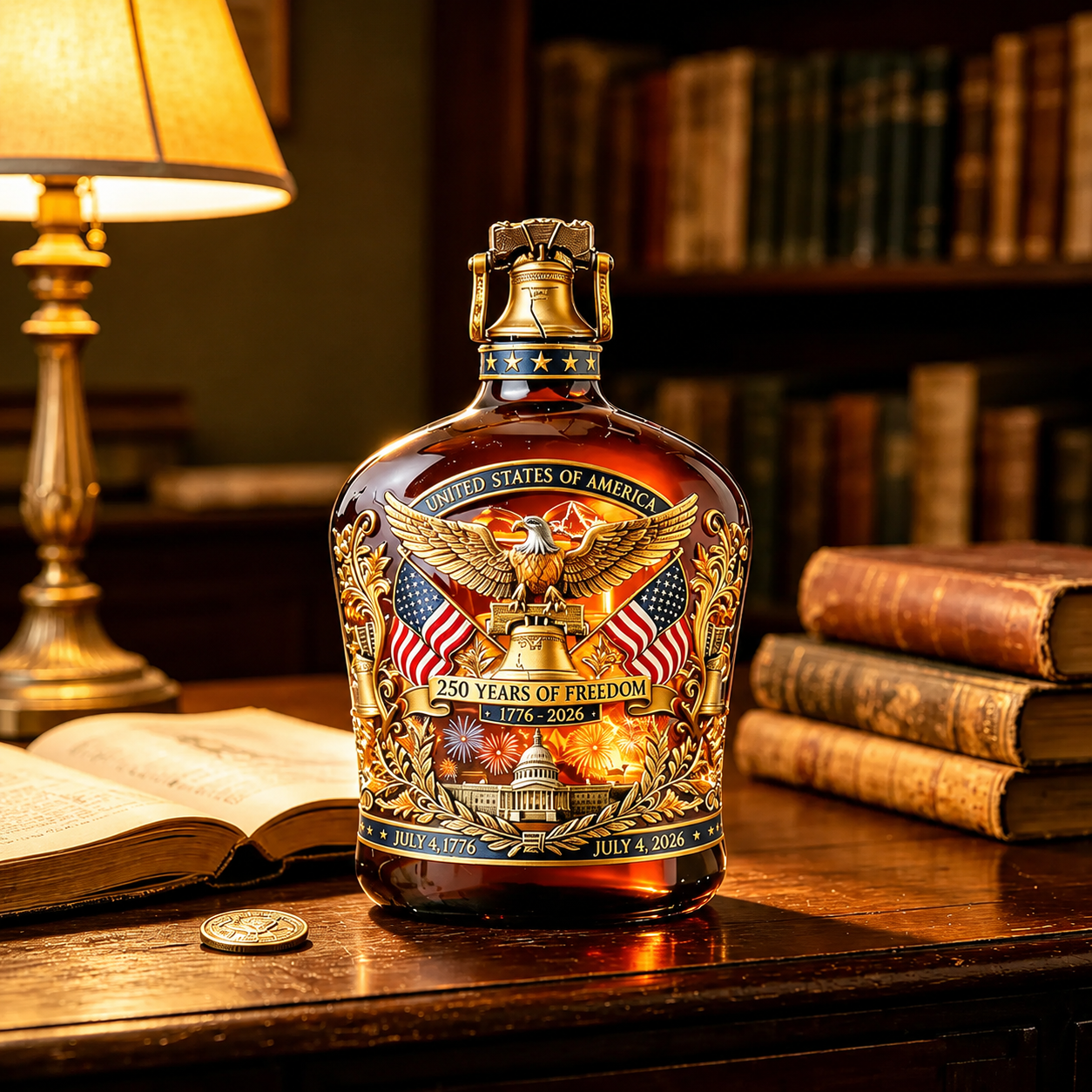 US 250th Anniversary Commemorative Whiskey Bottle