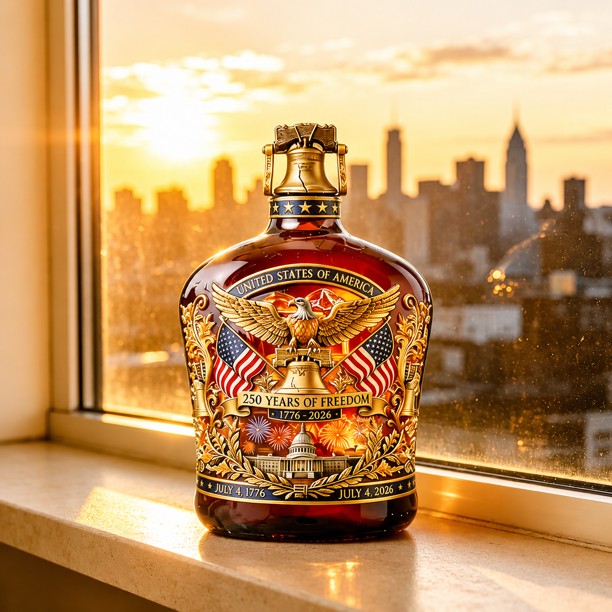 US 250th Anniversary Commemorative Whiskey Bottle