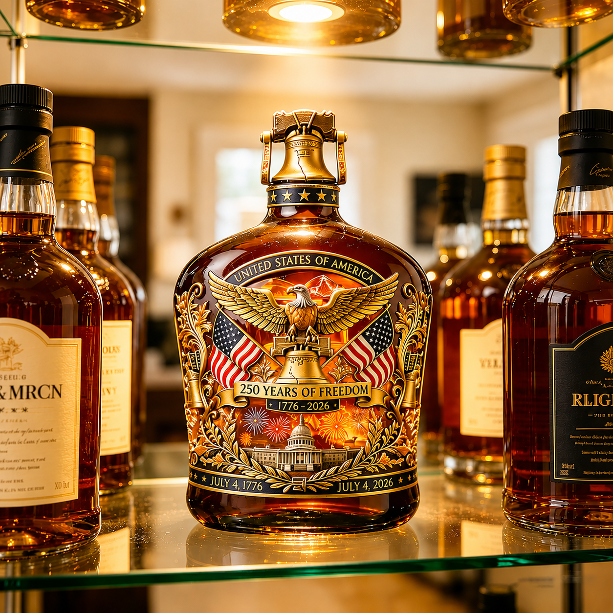 US 250th Anniversary Commemorative Whiskey Bottle