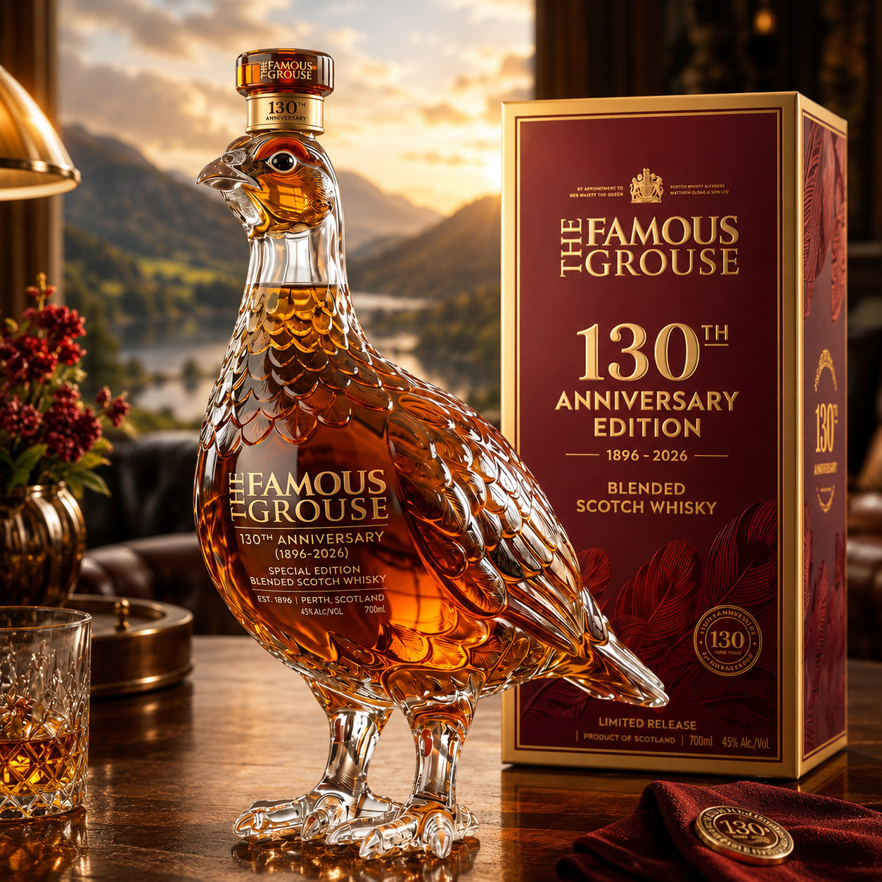 The Famous Grouse 130th Anniversary Edition Blended Scotch Whisky Bottle