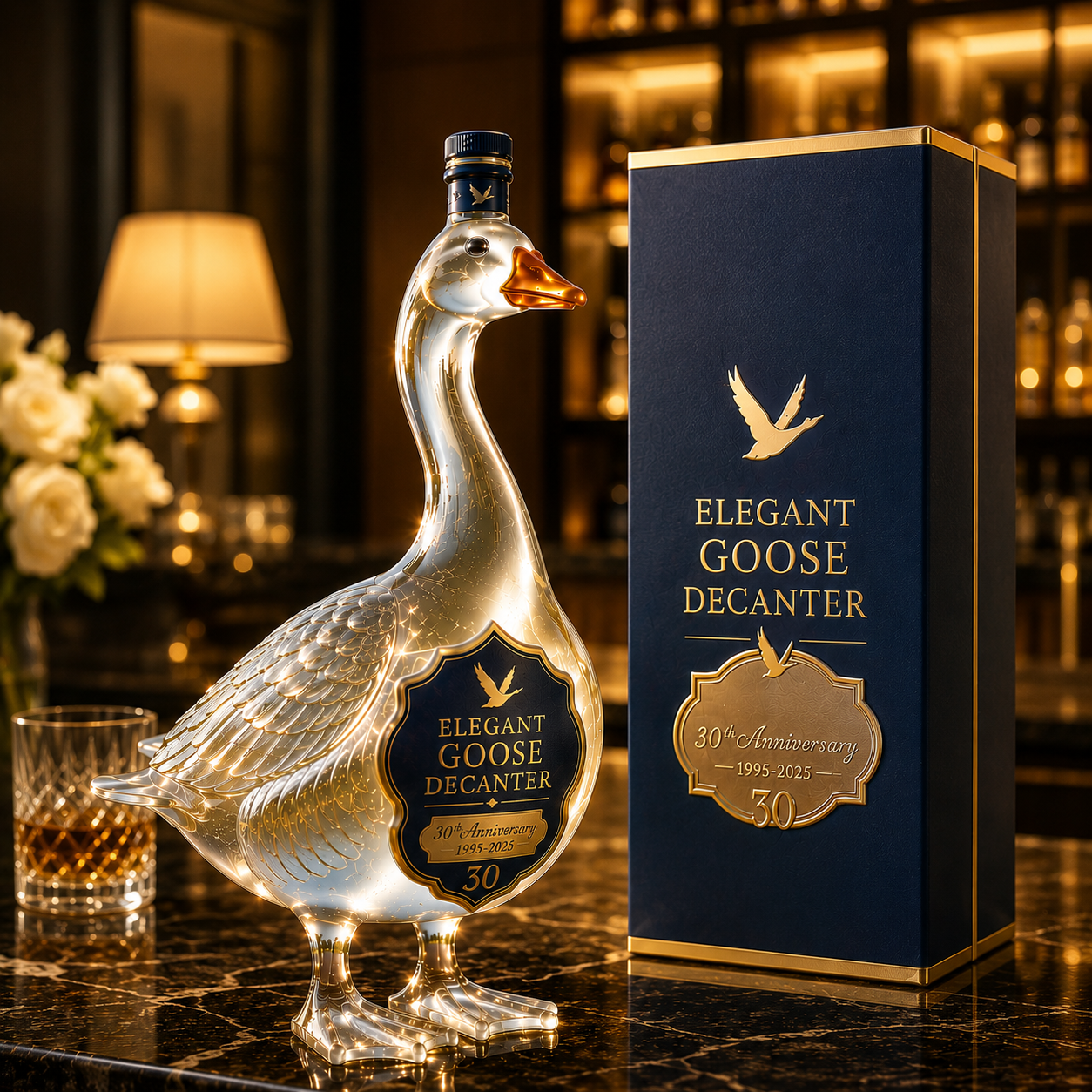 Elegant Goose 3D Sculpted Vodka Bottle
