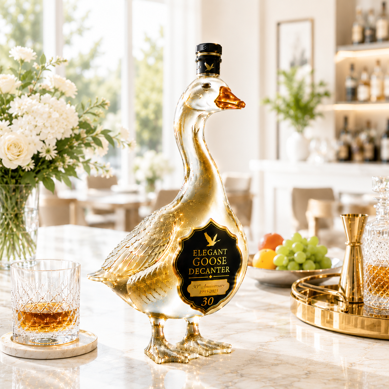 Elegant Goose 3D Sculpted Vodka Bottle