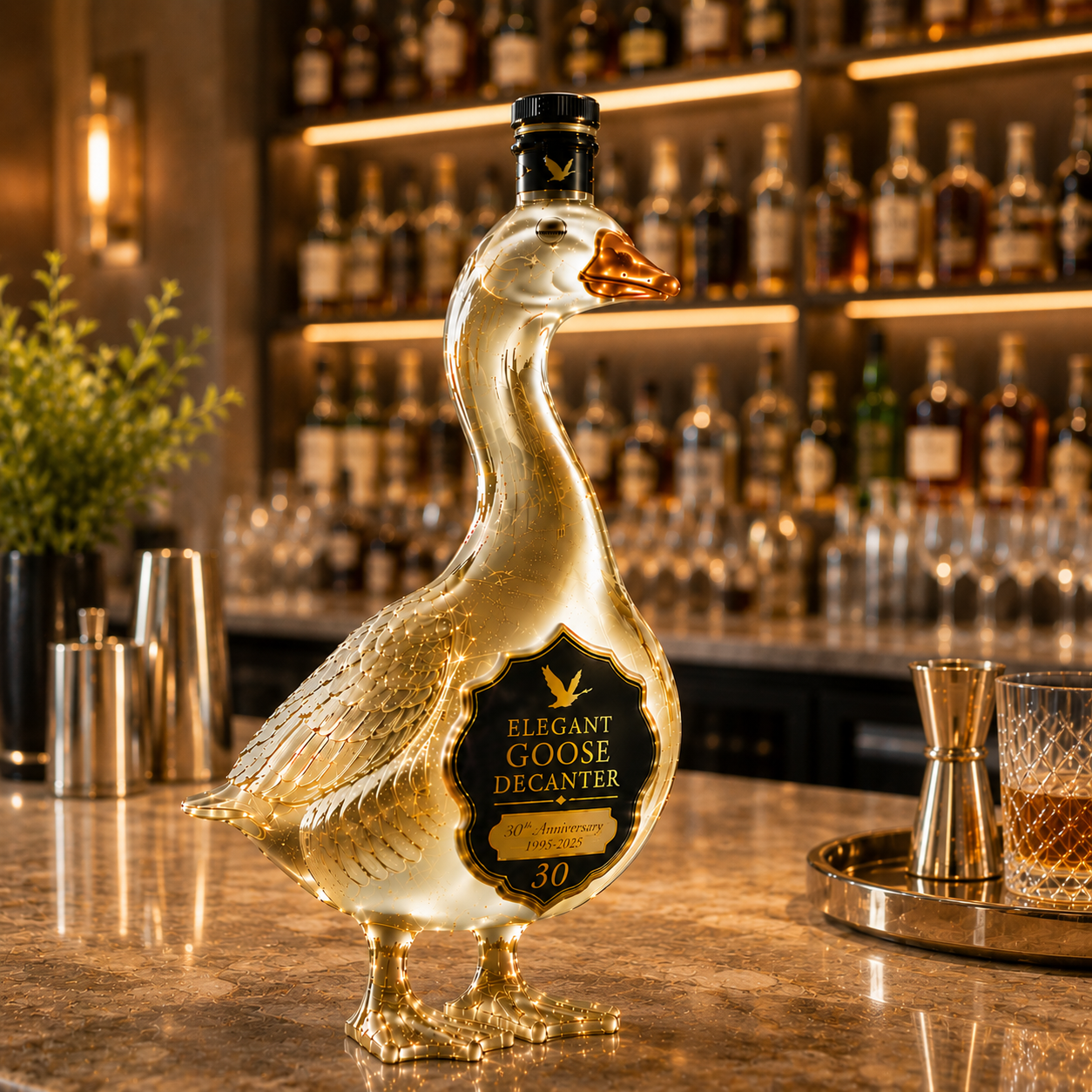 Elegant Goose 3D Sculpted Vodka Bottle