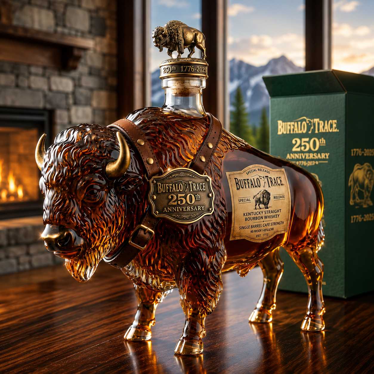 Buffalo Trace 250th Anniversary American Bison Whiskey Bottle