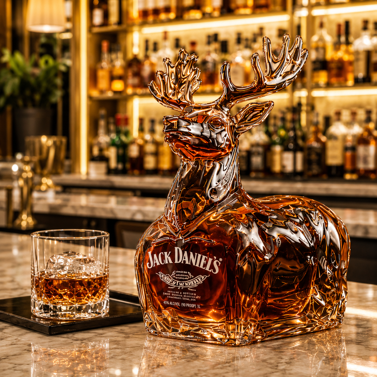 Deer Whiskey Bottle
