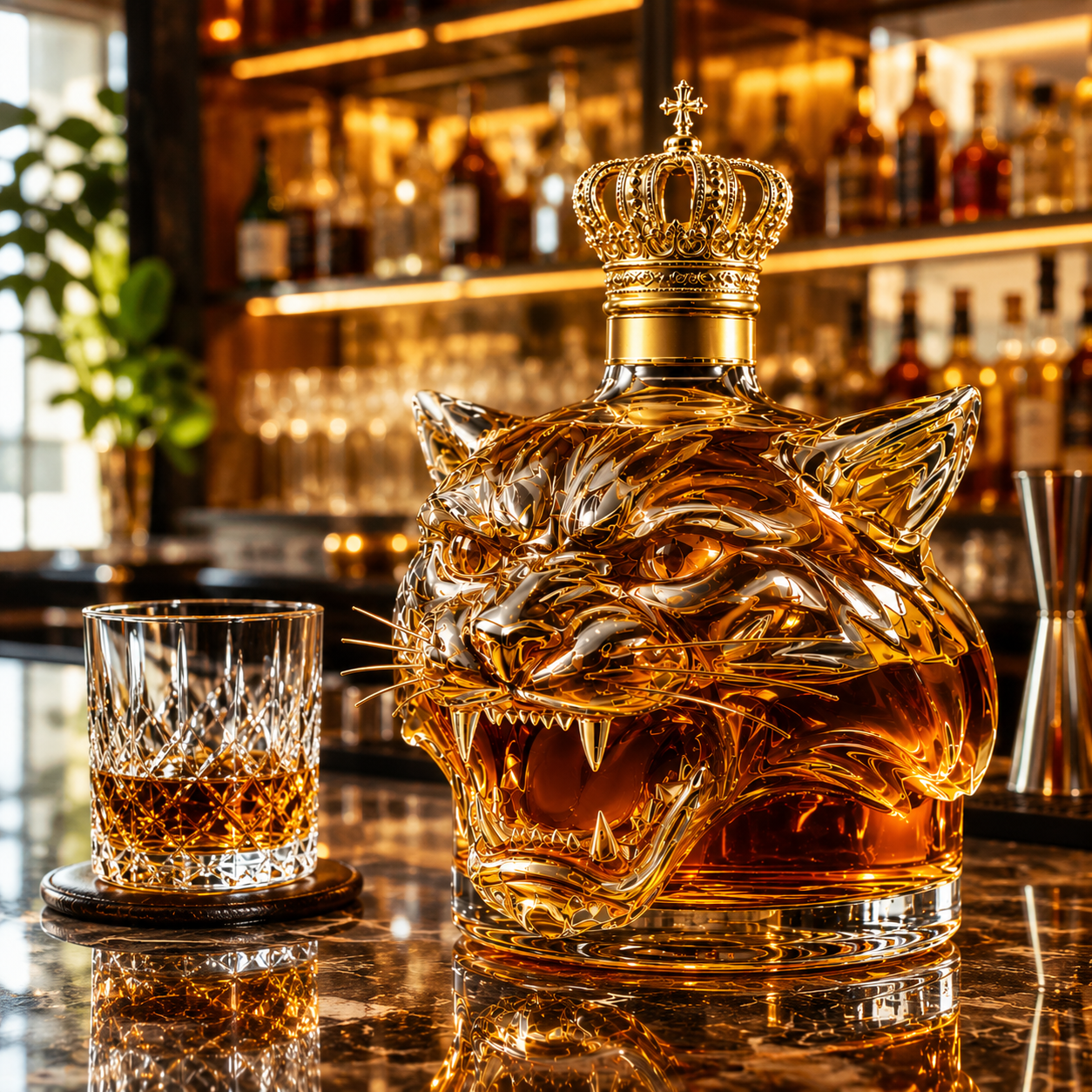Tiger Whiskey Bottle
