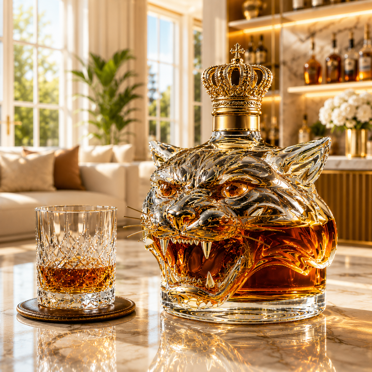 Tiger Whiskey Bottle