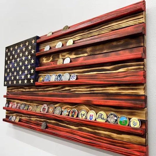 Challenge Coin Display Wooden Handmade