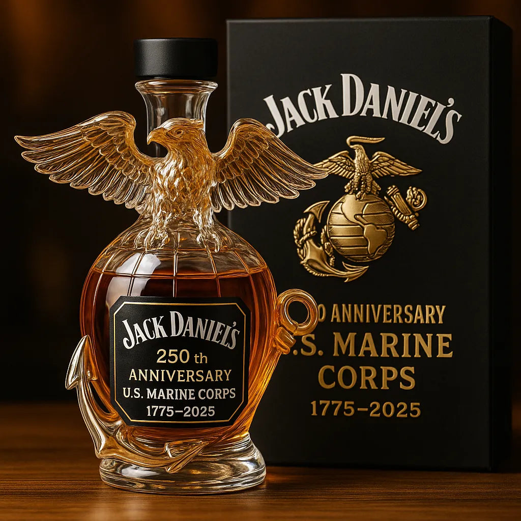 U.S. Marine Corps 250th Anniversary Commemorative Whiskey Bottle