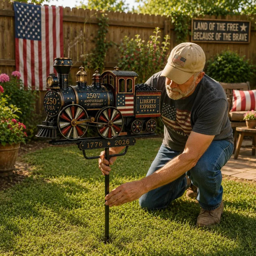 USA 250 “Liberty Express” Train Garden Wind Spinner