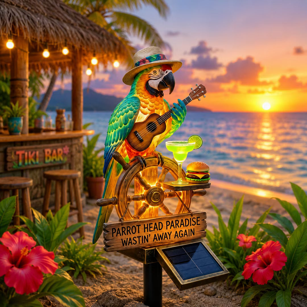 Tropical Parrot Solar Garden Stake Light