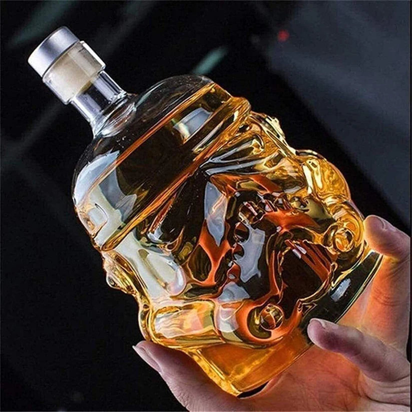 Transparent Whiskey Decanter Set Bottle with 2 Wine Glasses