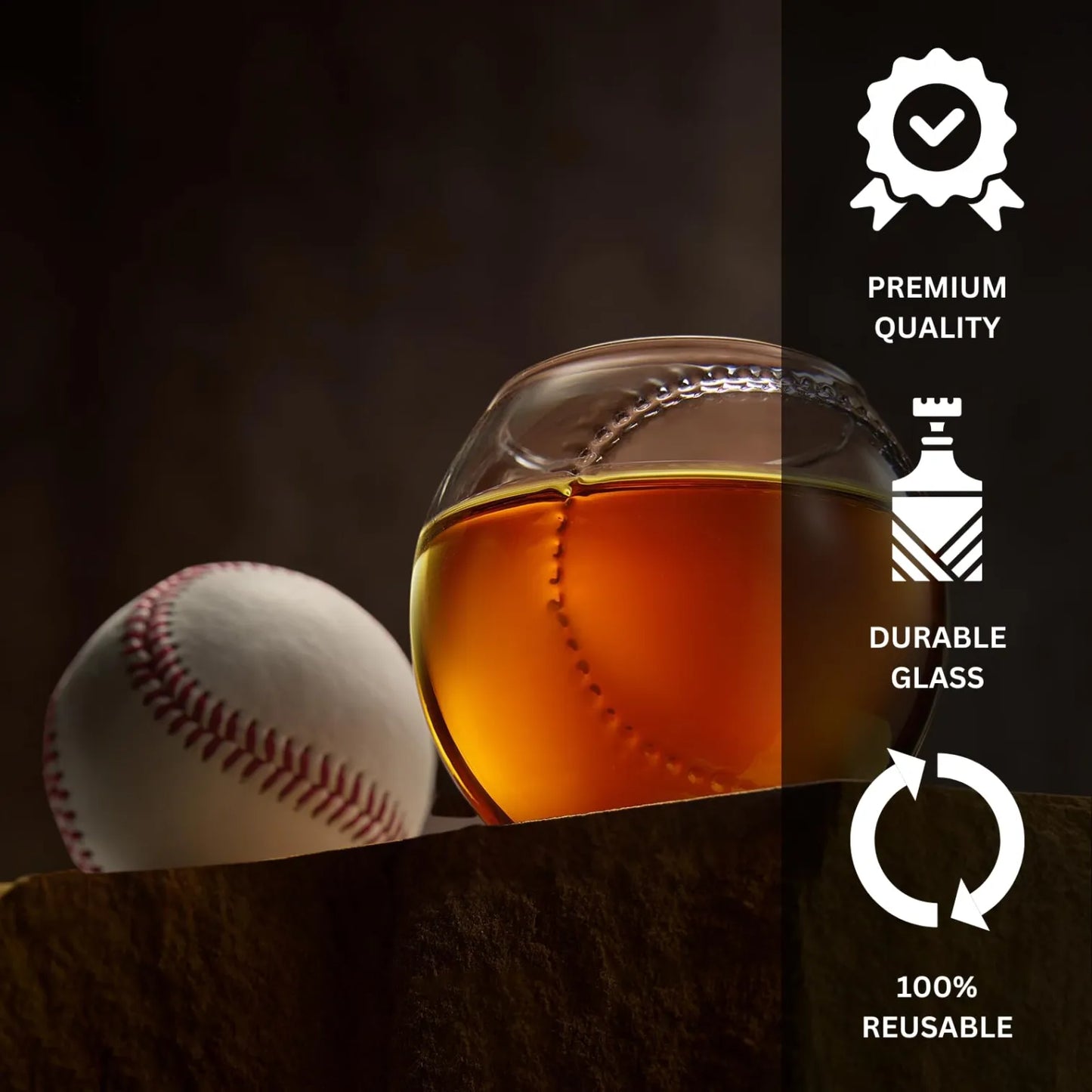 10oz Baseball Whiskey Glass