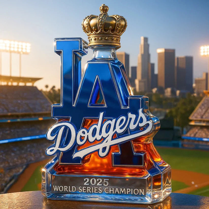Los Angeles Dodgers 2025 World Series championship whiskey bottle