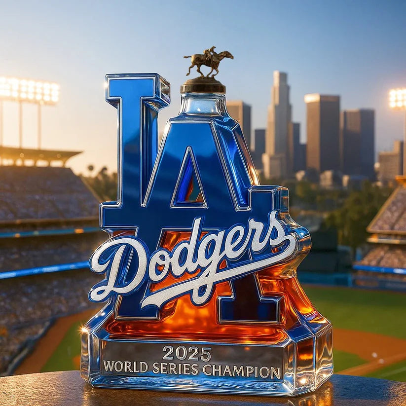 Los Angeles Dodgers 2025 World Series championship whiskey bottle