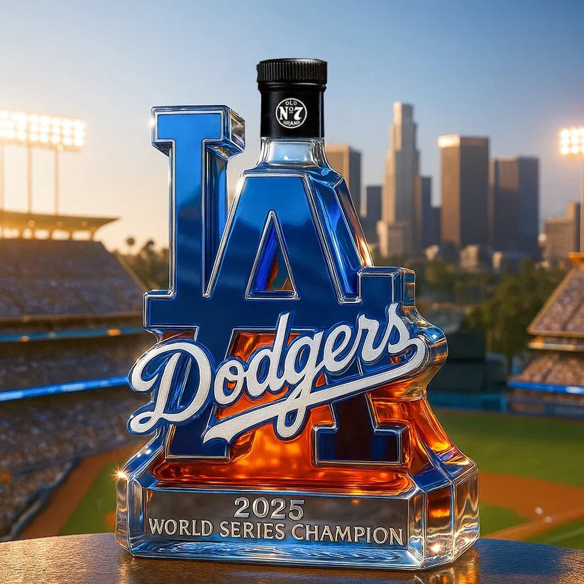 Los Angeles Dodgers 2025 World Series championship whiskey bottle