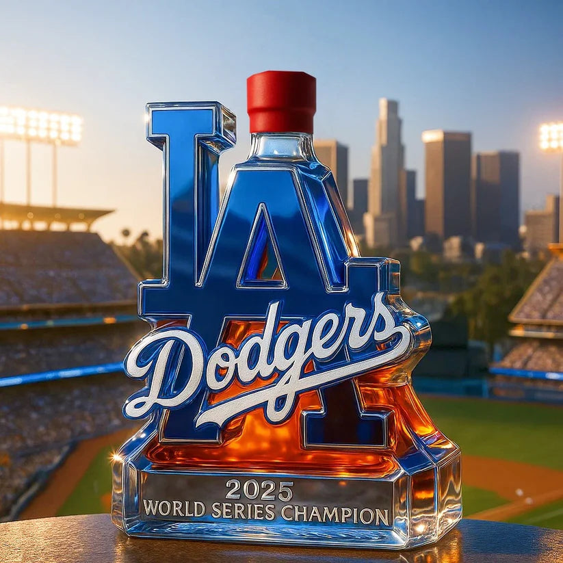 Los Angeles Dodgers 2025 World Series championship whiskey bottle